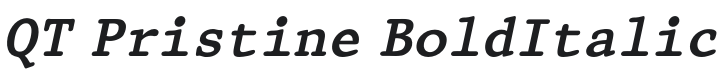 QT Pristine BoldItalic Font Preview