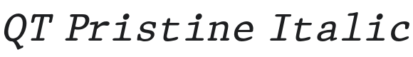 QT Pristine Italic Font Preview
