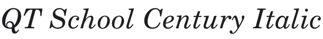 QT School Century Italic Font Preview