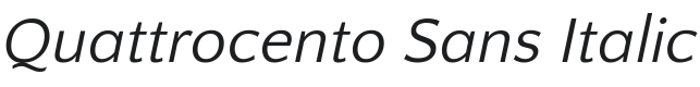 Quattrocento Sans Italic Font Preview