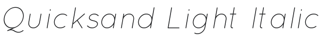 Quicksand Light Italic Font Preview