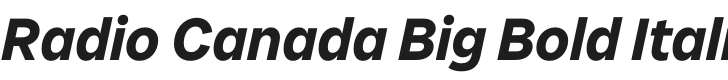 Radio Canada Big Bold Italic Font Preview