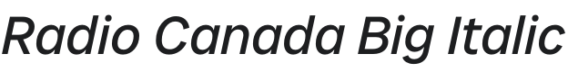 Radio Canada Big Italic Font Preview