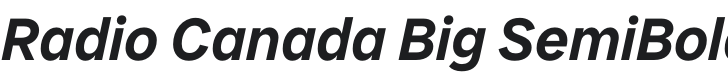 Radio Canada Big SemiBold Italic Font Preview