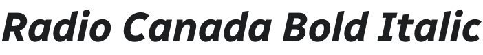 Radio Canada Bold Italic Font Preview