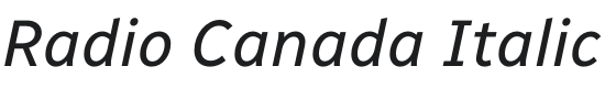 Radio Canada Italic Font Preview