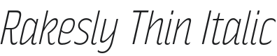 Rakesly Thin Italic Font Preview