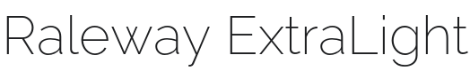 Raleway ExtraLight Font Preview