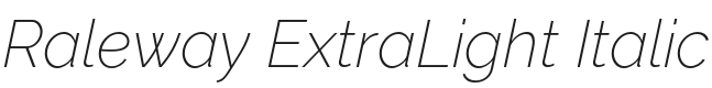 Raleway ExtraLight Italic Font Preview