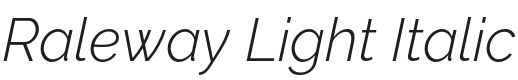 Raleway Light Italic Font Preview