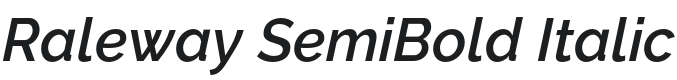 Raleway SemiBold Italic Font Preview