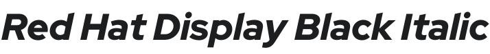 Red Hat Display Black Italic Font Preview