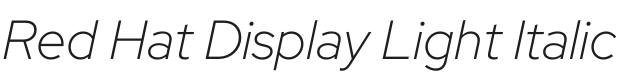 Red Hat Display Light Italic Font Preview