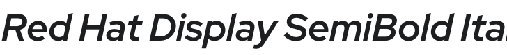 Red Hat Display SemiBold Italic Font Preview