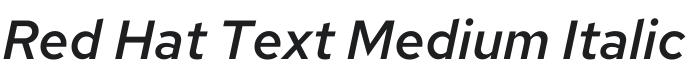 Red Hat Text Medium Italic Font Preview