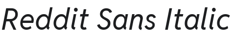 Reddit Sans Italic Font Preview