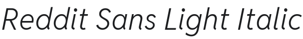 Reddit Sans Light Italic Font Preview