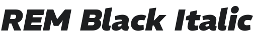 REM Black Italic Font Preview