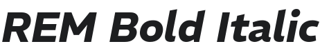 REM Bold Italic Font Preview