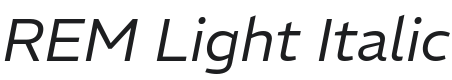 REM Light Italic Font Preview