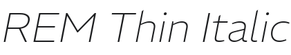 REM Thin Italic Font Preview