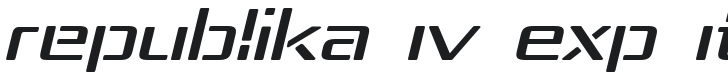 Republika IV Exp Italic Font Preview