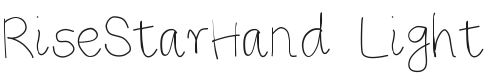 RiseStarHand Light Font Preview