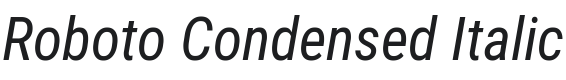 Roboto Condensed Italic Font Preview