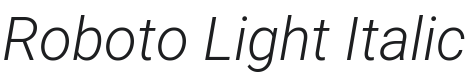 Roboto Light Italic Font Preview