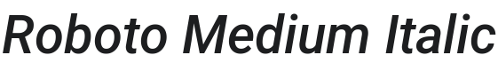Roboto Medium Italic Font Preview