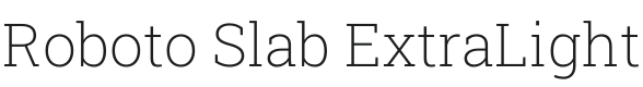 Roboto Slab ExtraLight Font Preview