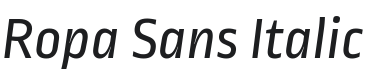 Ropa Sans Italic Font Preview