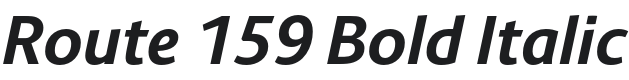 Route 159 Bold Italic Font Preview