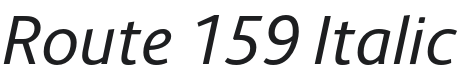 Route 159 Italic Font Preview