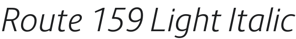 Route 159 Light Italic Font Preview