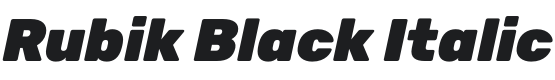 Rubik Black Italic Font Preview