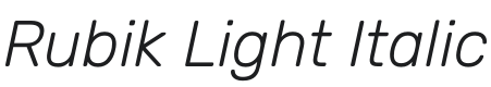 Rubik Light Italic Font Preview