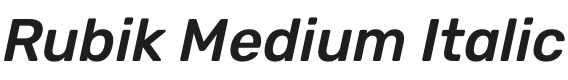 Rubik Medium Italic Font Preview