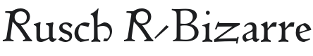 Rusch R-Bizarre Proto-Roman 103R Font Preview