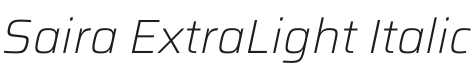 Saira ExtraLight Italic Font Preview