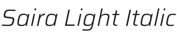 Saira Light Italic Font Preview