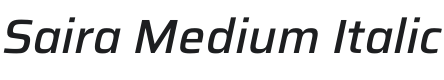 Saira Medium Italic Font Preview