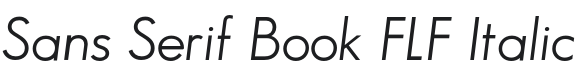 Sans Serif Book FLF Italic Font Preview