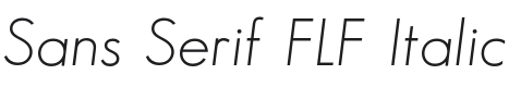 Sans Serif FLF Italic Font Preview