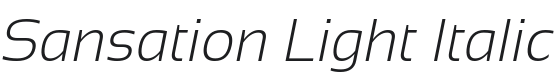 Sansation Light Italic Font Preview