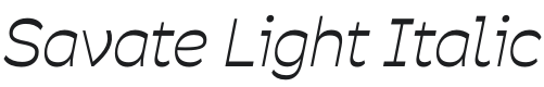 Savate Light Italic Font Preview
