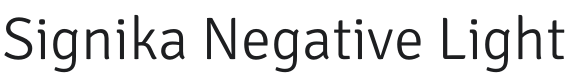 Signika Negative Light Font Preview