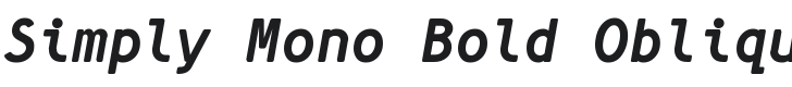 Simply Mono Bold Oblique Font Preview