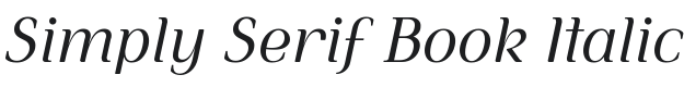 Simply Serif Book Italic Font Preview