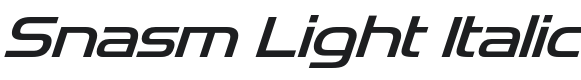 Snasm Light Italic Font Preview